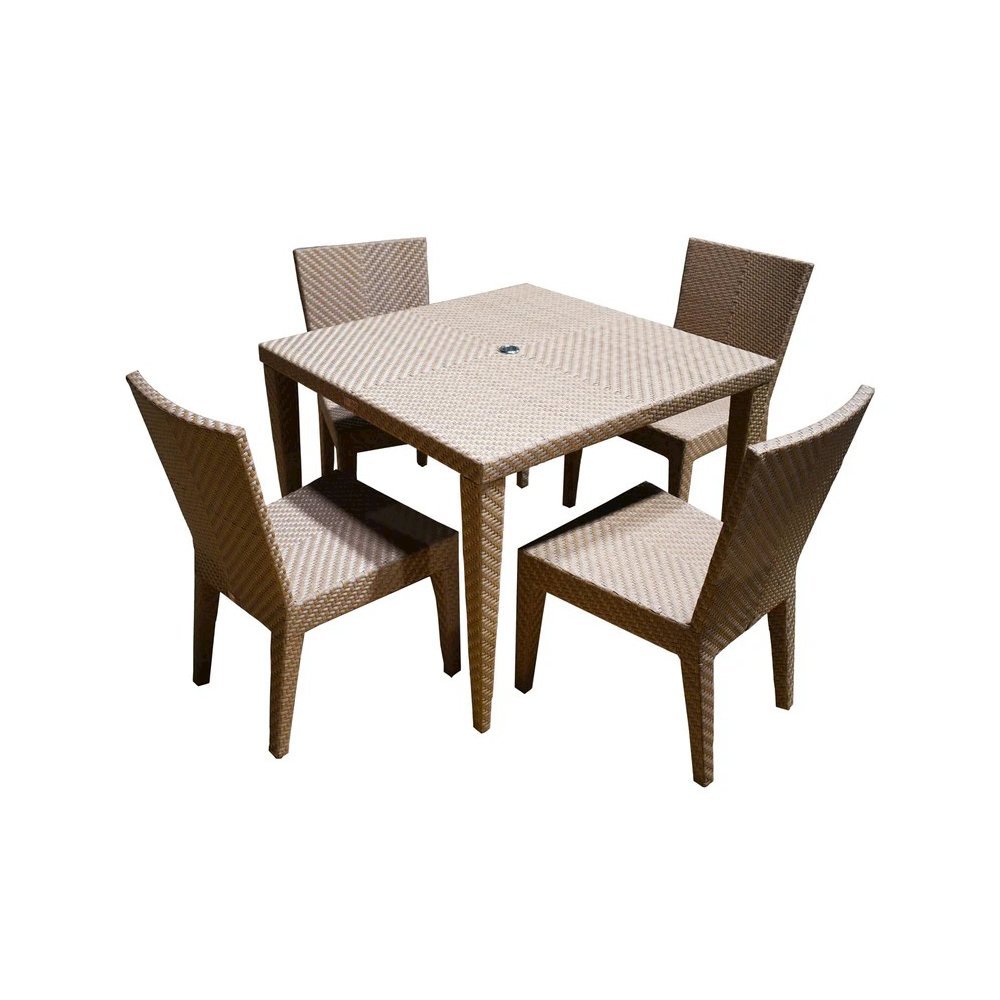 Soho 5-Piece Square Dining Arm Chair Set with Cushions