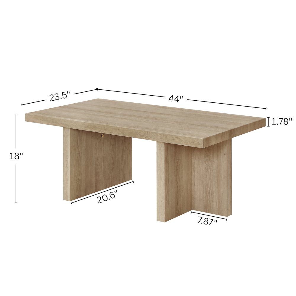 Mchome Contemporary Coffee Table, Oak Finish