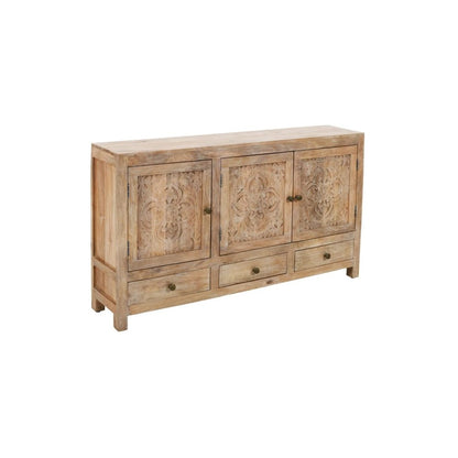 Weatherly 3 Handcarved Doors,3 Drawers Accent Cabinet