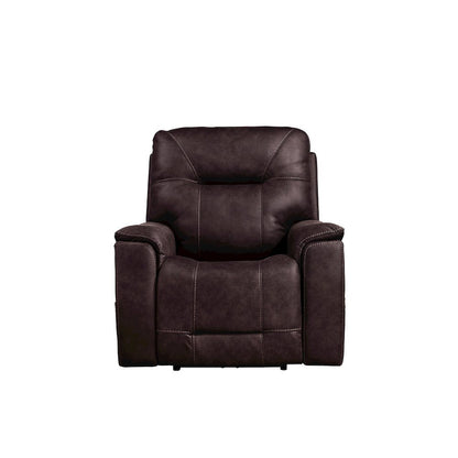 Saddle Brown Power Recliner with Plush Foam, Steel Frame, and PU Fabric