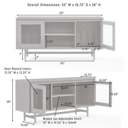 Dempsey Record Player Cabinet With Vinyl Storage