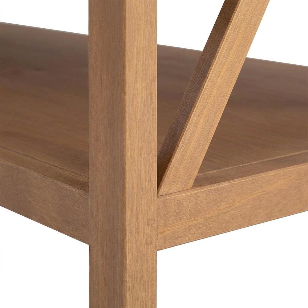 Rustic Driftwood Coffee Table with Solid Wood Finish and Open Storage