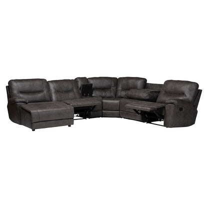 6-Piece Reclining Sectional Sofa with Left-facing Chaise Lounge with Storage