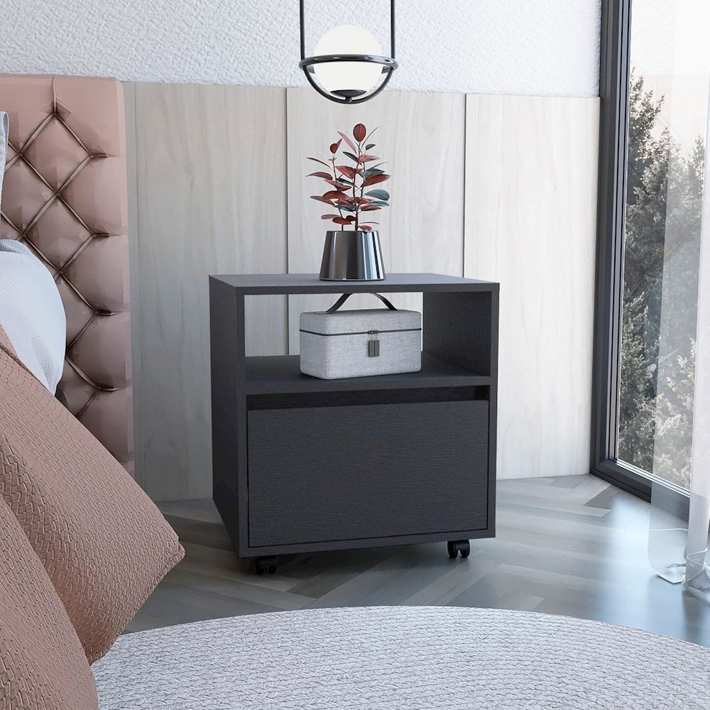 Austin Nightstand Black MDF