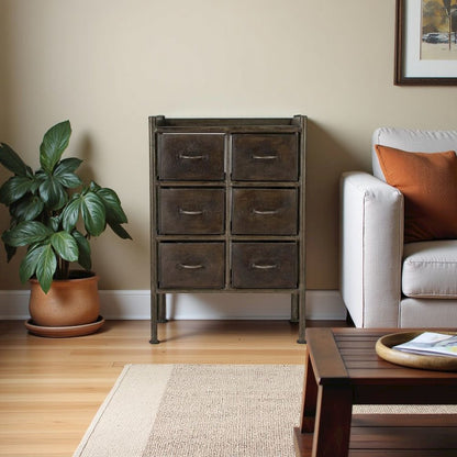 Iron Short Dresser – 6 Drawer Dresser for Closet and Bedroom Use