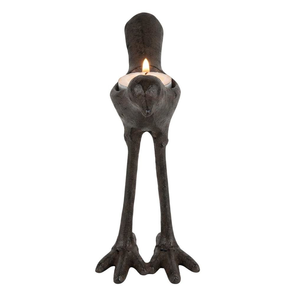Set Of Two Cast Iron Bird Tea Light Holders