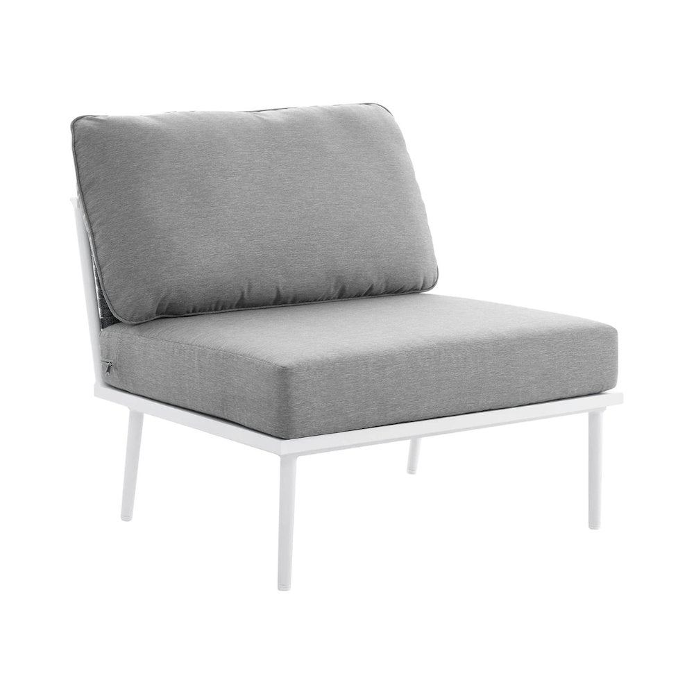 Aluminum Outdoor Lounge Chair With Armless Design And Sturdy Backrest