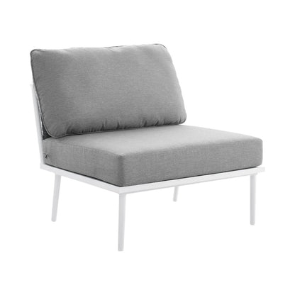 Aluminum Outdoor Lounge Chair With Armless Design And Sturdy Backrest