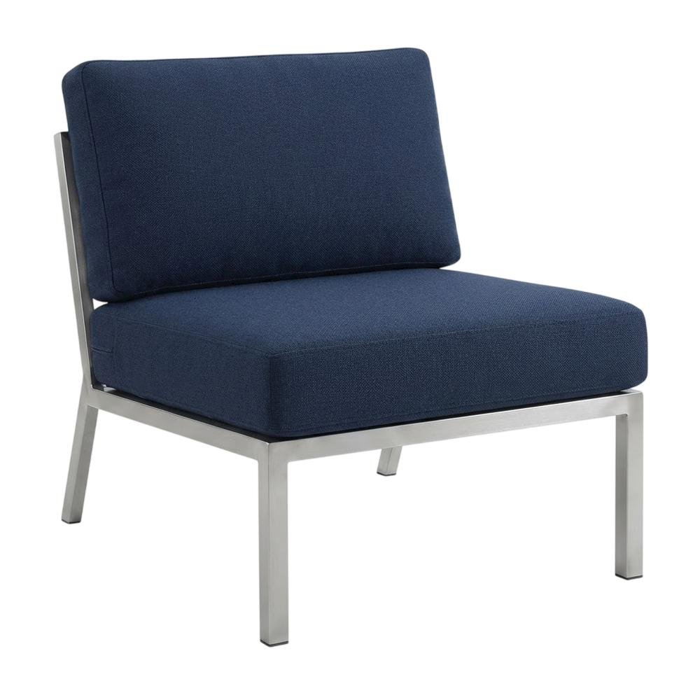 Aluminum Outdoor Lounge Chair With Armless Design And Comfortable Backrest