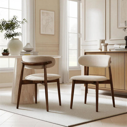 Arnott Upholstered Dining Chairs, Set of 2, Walnut Finish