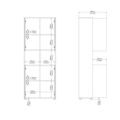 6 Shelf Boockase with 4 Doors, Home Office Storage