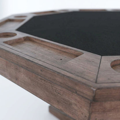 Solid Wood Game Table, Round Poker Table with Convertible Dining Surface