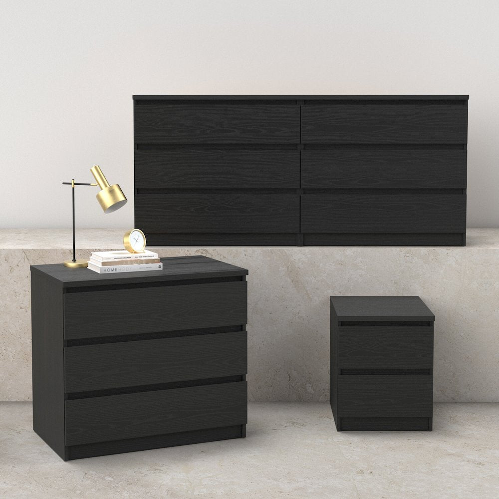 Scottsdale 3-Piece Bedroom Set, Black Woodgrain