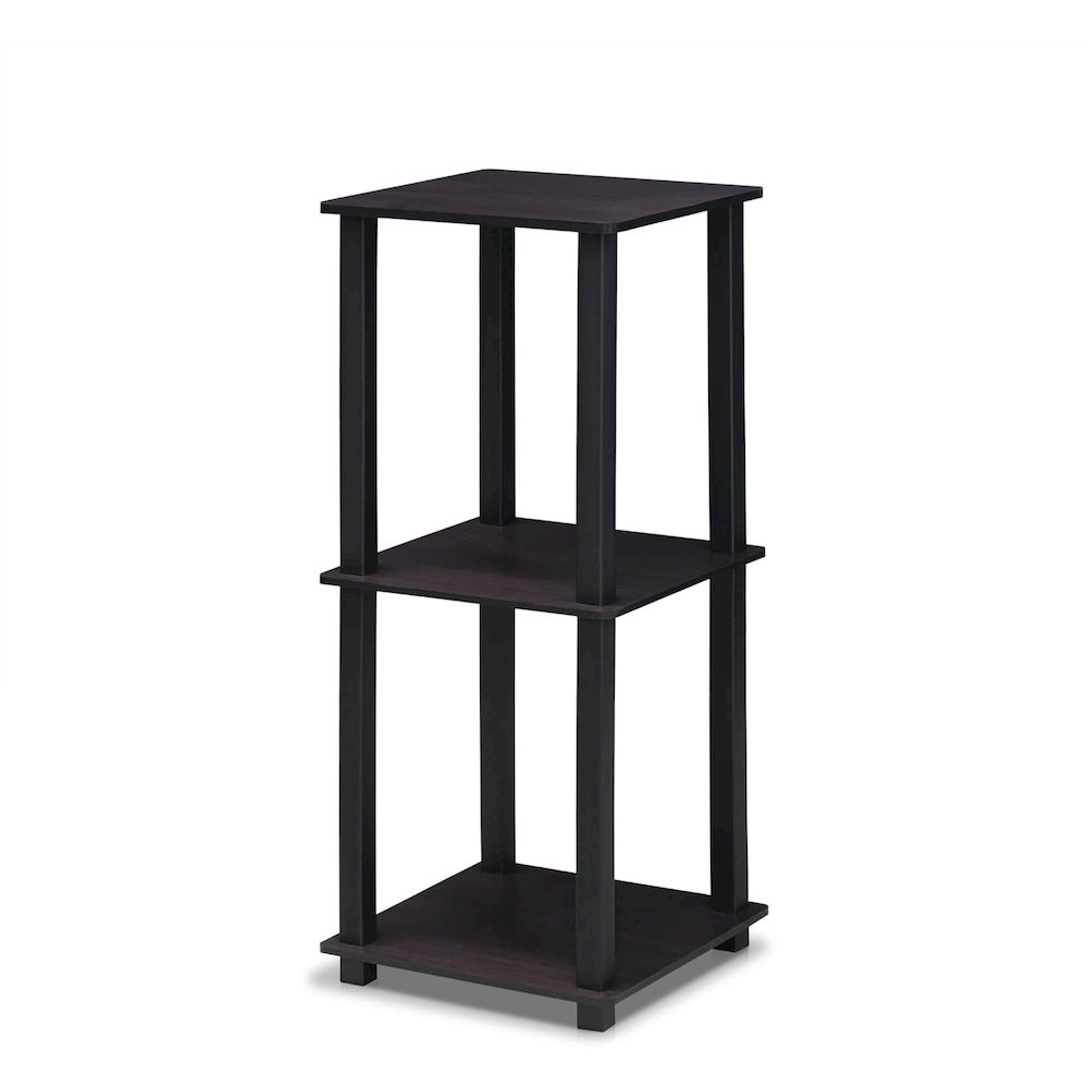 SIMPLISTIC Night Stand Set of 2, 2-Tier, Easy Assembly, Dark Walnut