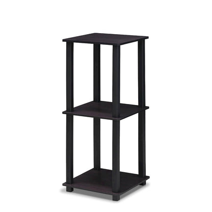 SIMPLISTIC Night Stand Set of 2, 2-Tier, Easy Assembly, Dark Walnut
