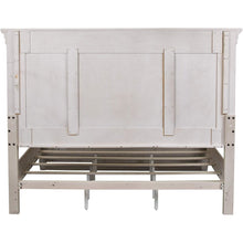 Heartland Queen Panel Headboard in Antique White w/ Tobacco Top