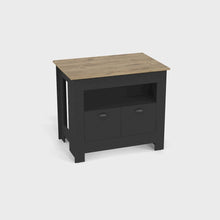 Arlet Kitchen Island Black/Macadamia MDF