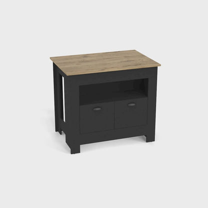 Arlet Kitchen Island Black/Macadamia MDF