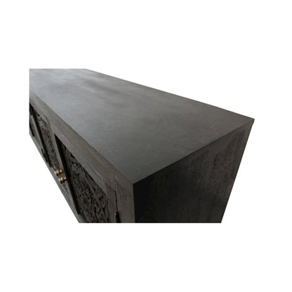 Weatherly 4-Door Media Cabinet in Charcoal Grey