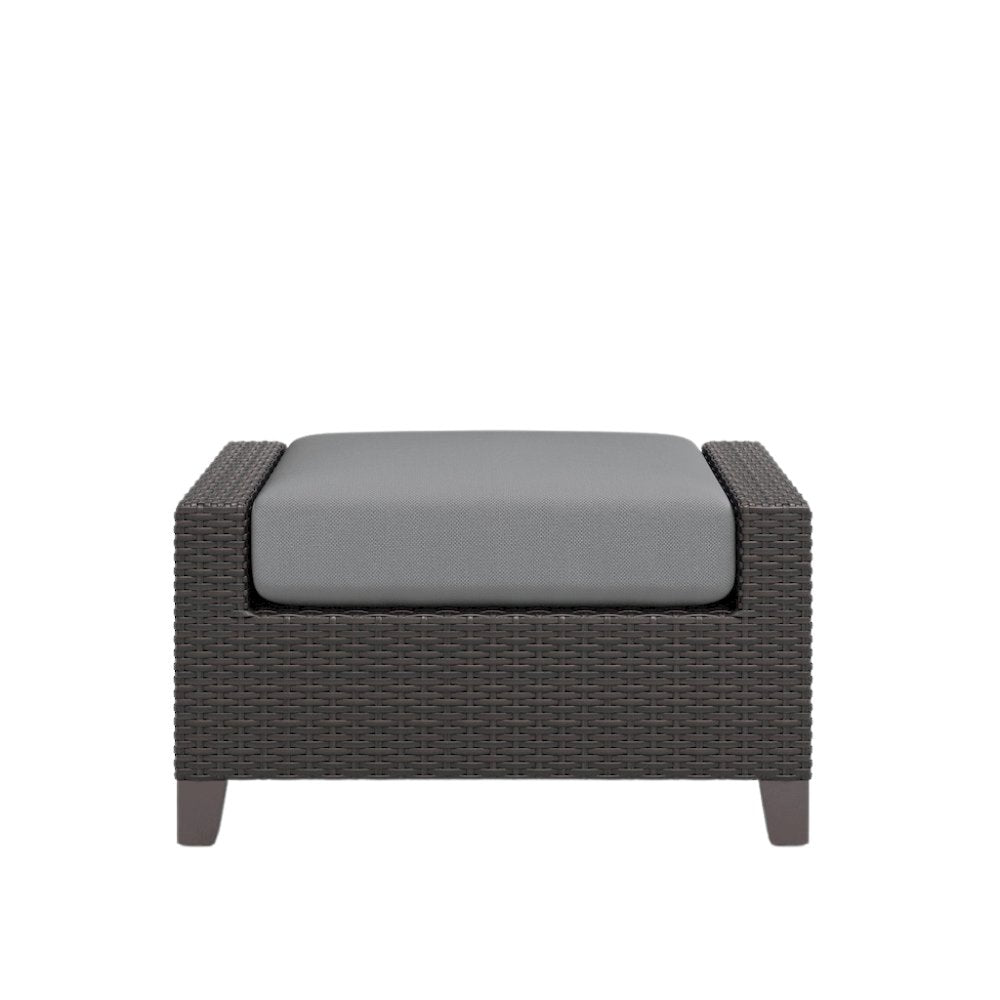 Outdoor Escape Outdoor Ottomans for Patio, Wicker Footstools, Set of 2
