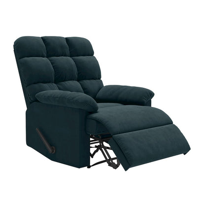 ProLounger Wall Hugger Recliner in Blue Microfiber with Square Tufted Back
