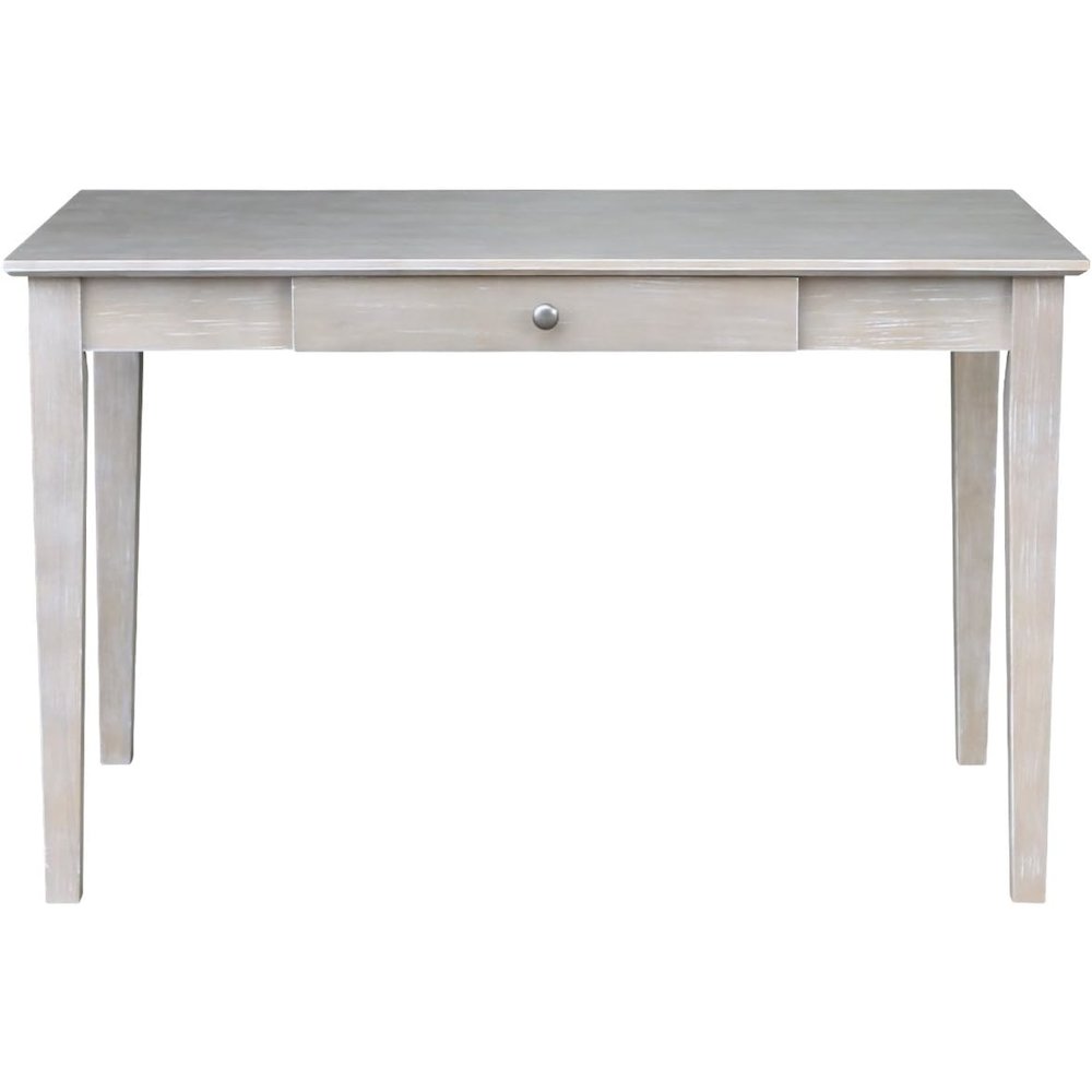 Writing Desk With Drawer, Washed Gray Taupe