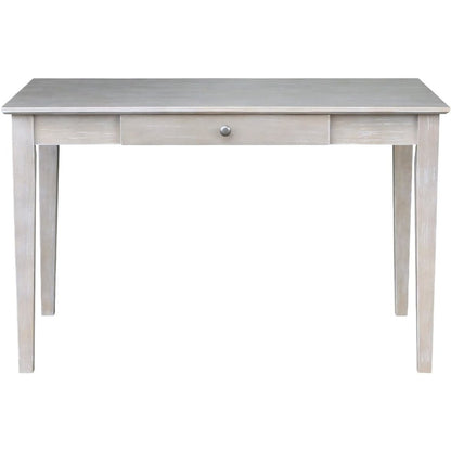 Writing Desk With Drawer, Washed Gray Taupe