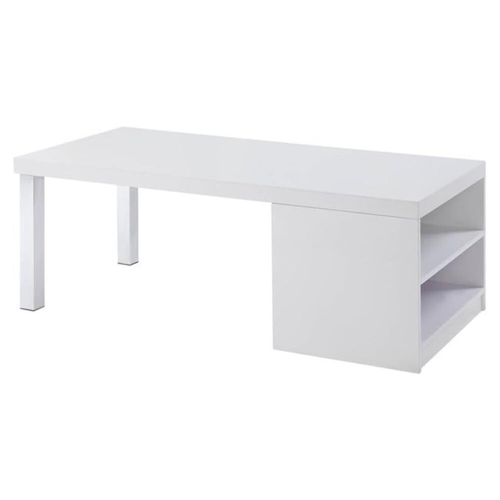 Harta Coffee Table, White High Gloss & Chrome