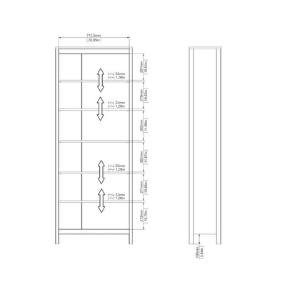 Madrid 2-Piece Tall Bookcase Set for Full Wall Storage, White
