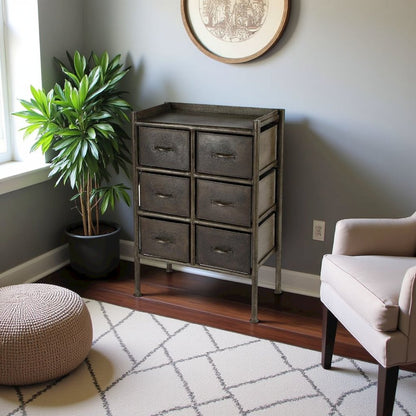 Iron Short Dresser – 6 Drawer Dresser for Closet and Bedroom Use