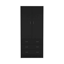 Taly 2 Doors 3 Drawers Armoire Black Black MDF