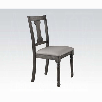 Wallace Side Chair (Set-2), Tan Linen & Weathered Gray