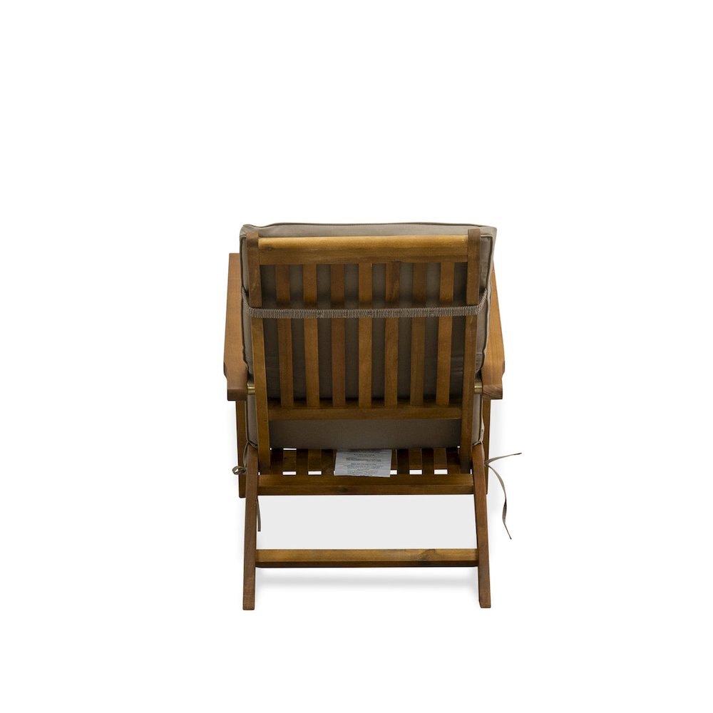 Patio Chair Lounge - Outdoor Acacia Wood Sunlounger Chair for Poolside, Deck, Lawn, 59x21x35 Inch, Natural Oil