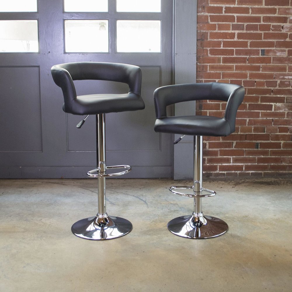 AmeriHome Modern Curvy Bar Stool