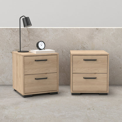 Sofia 2 Drawer Nightstand - Set of 2, Jackson Hickory